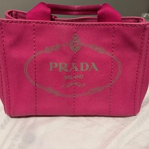 Prada small pink Canapa bag